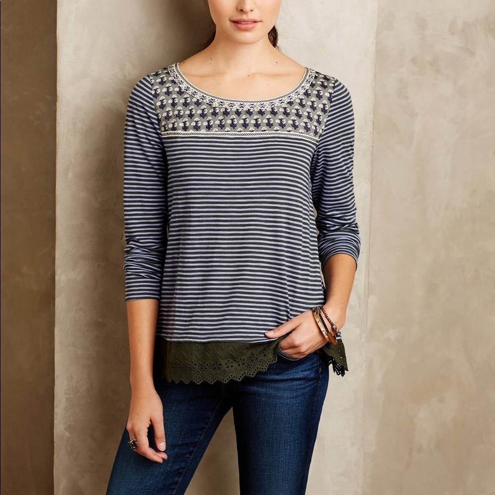 Anthropologie Shiloh Embroidered Top medium